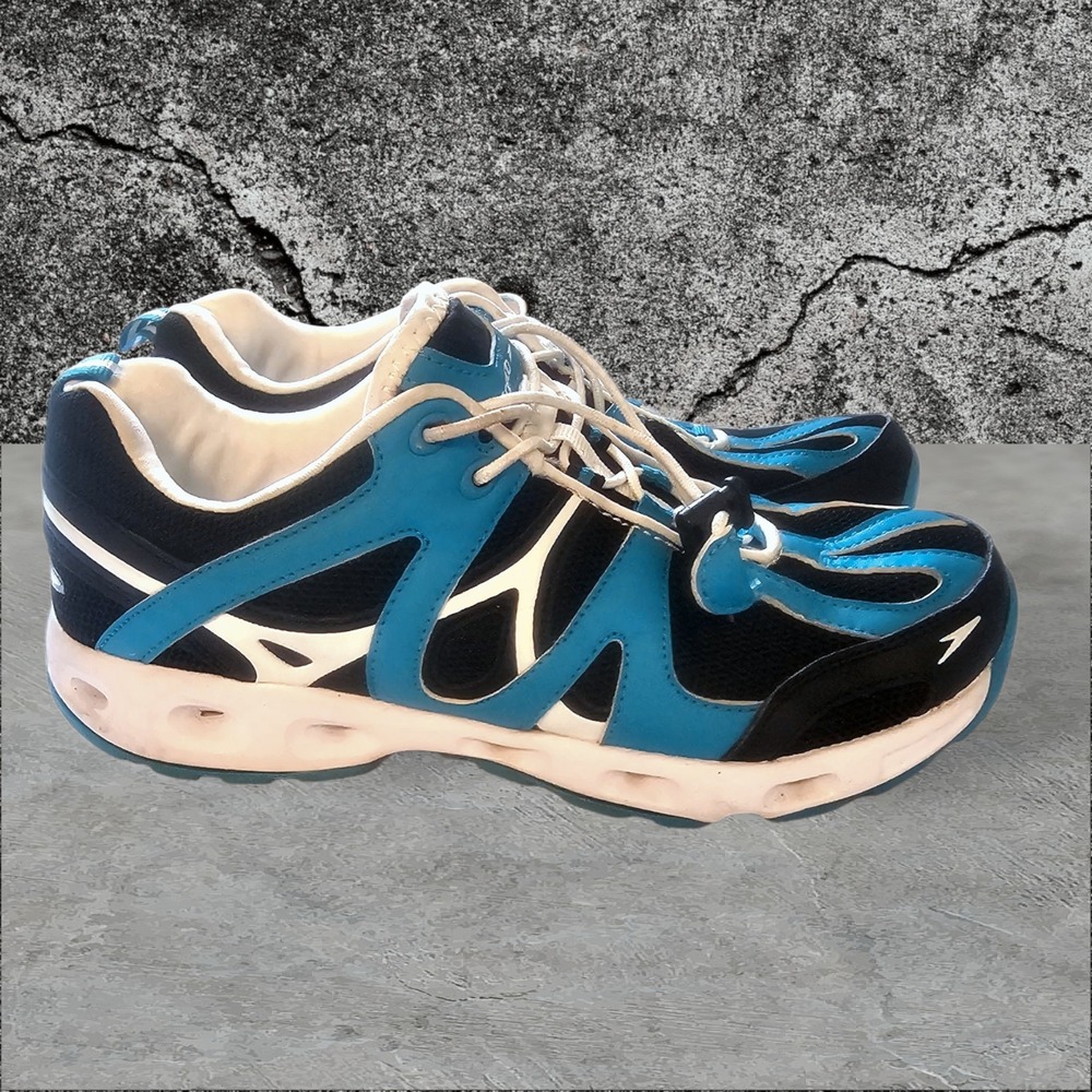 Speedo Womens Blue Black‎ White Low Top Comfort Running Shoes Size 8